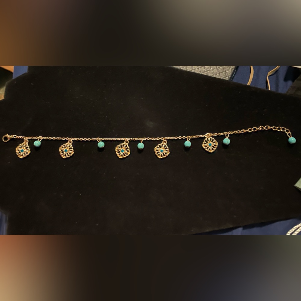 Gold and turquoise ankle bracelet brand new!!
